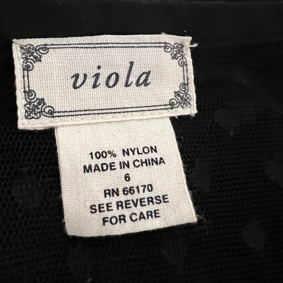 Voila sheer black dress, size small with silky waist tie - Picture 11 of 12